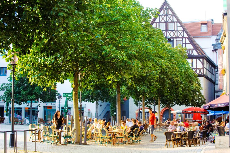 Marktplatz Jena mit historischem Stadtmuseum