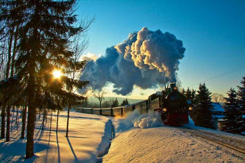 Fichtelbergbahn im Winter
