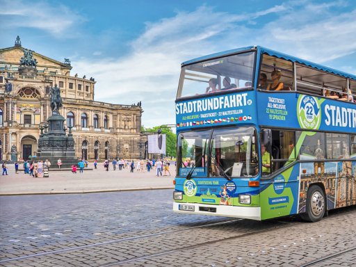 Blauer Bus zu Zwinger, Semperoper, Frauenkirche