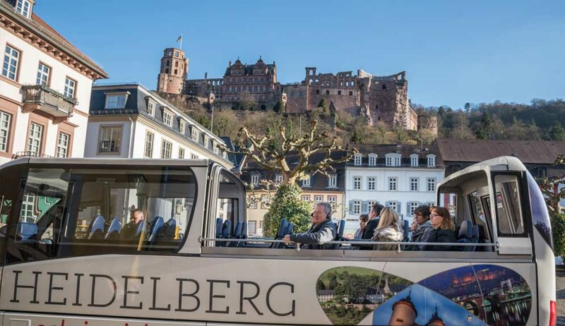Stadtrundfahrt durch Heidelberg im Cabriobus