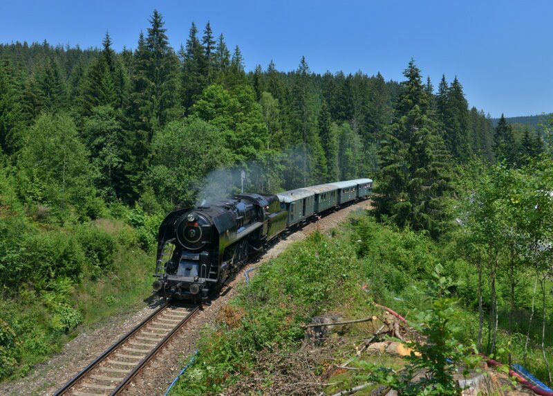 Dampflok im Böhmerwald auf der Strecke nach Zelezná Ruda
