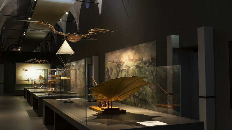 Historische Exponate im Leonardo da Vinci Museum Mailand