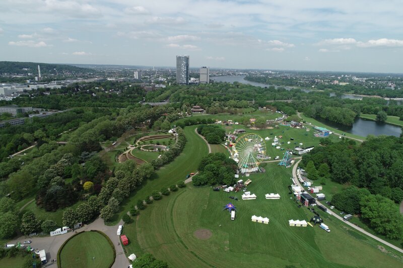Freizeitpark Rheinaue Bonn aus der Vogelperspektive