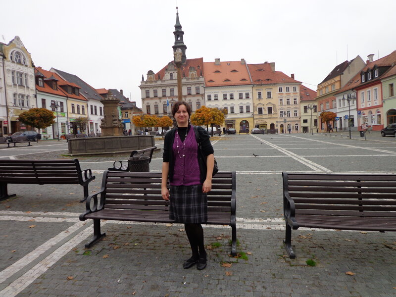 Blick auf die historische Innenstadt von Česká Lípa in Nordböhmen