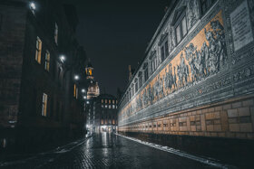 Der Fürstenzug Dresden bei Nacht