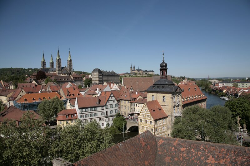 Bamberg Altstadtsilhouette mit dem Alten Rathaus