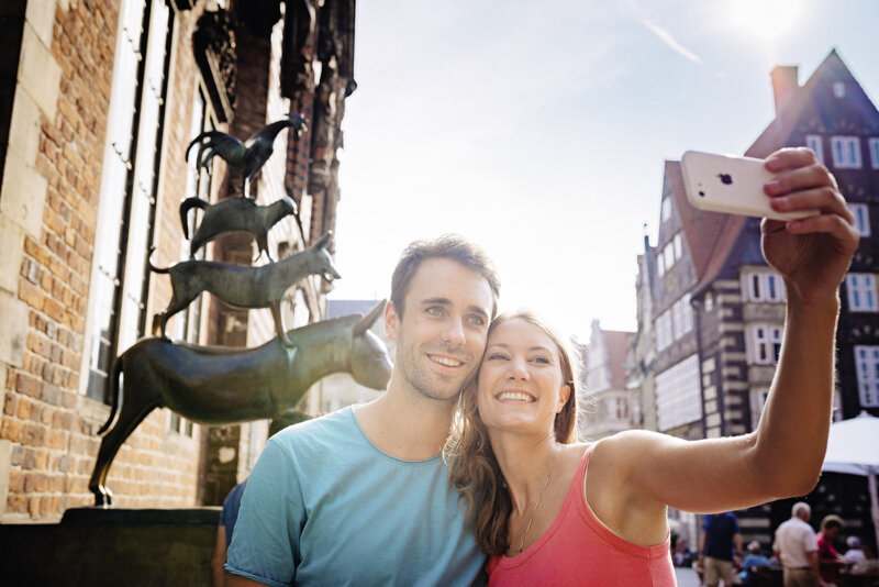 Bremer Stadtmusikanten Bronzeskulptur