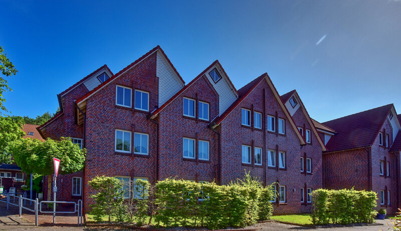 Der Schützenhof in Jever mit norddeutscher Backsteinoptik.