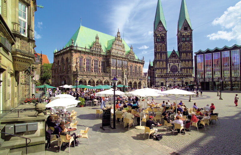 Marktplatz in Bremen mit Rathaus