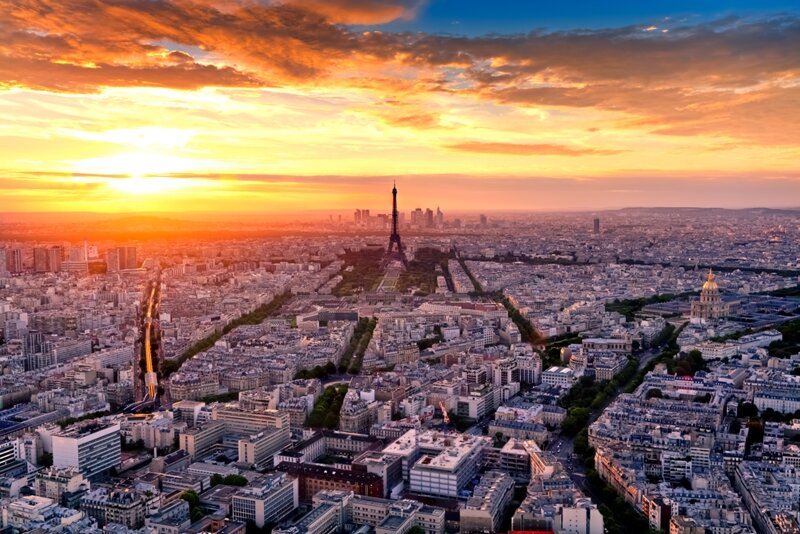 Paris bei Sonnenuntergang – Blick vom Tour Montparnasse