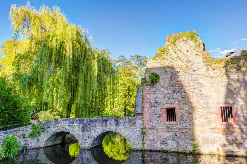park schöntal aschaffenburg brücke fluss