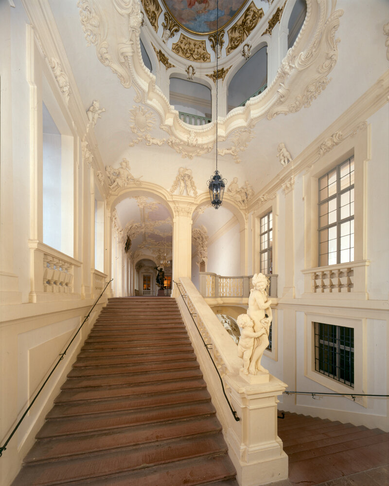 Prunkvolles Treppenhaus im Residenzschloss Rastatt