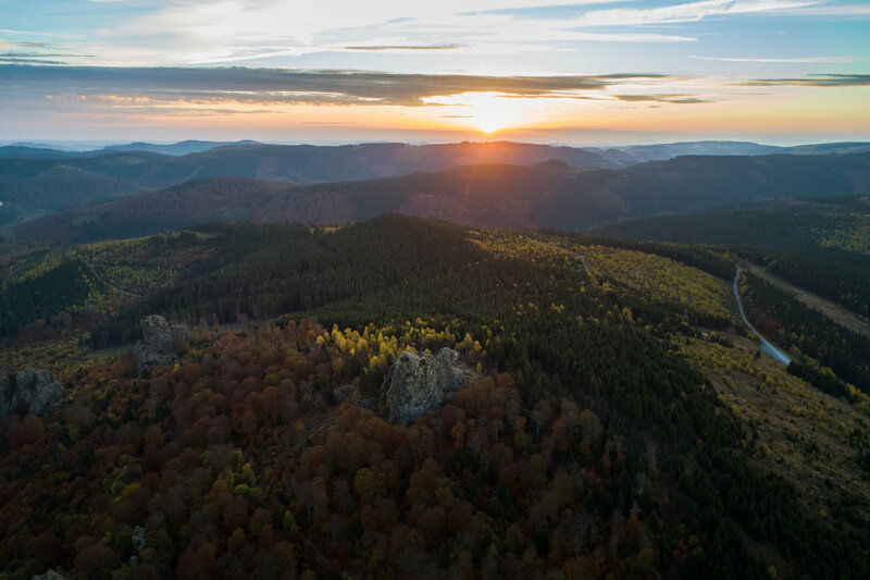 Die Bruchhauser Steine  Sonenuntergang