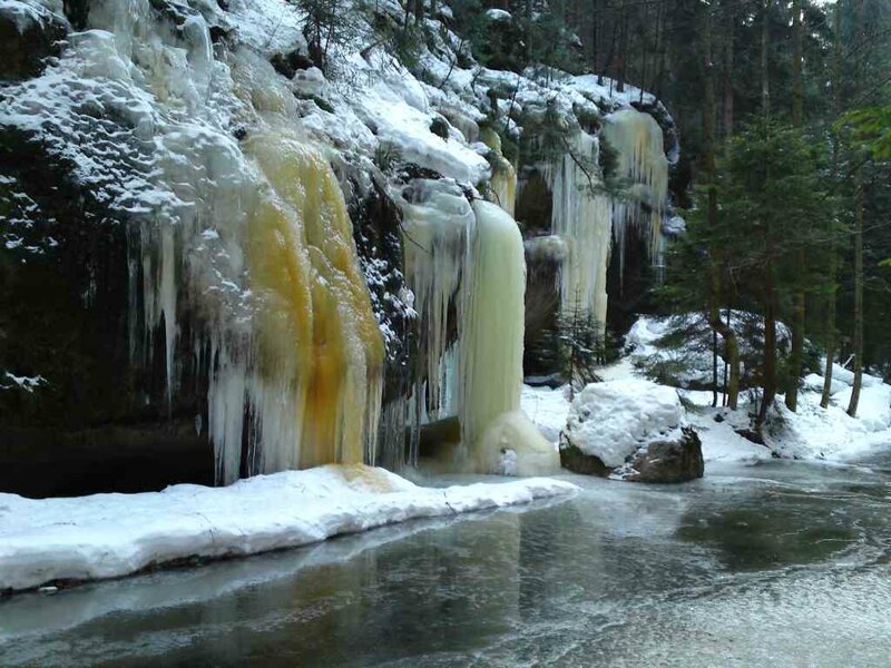 Eisformationen Wasserfall