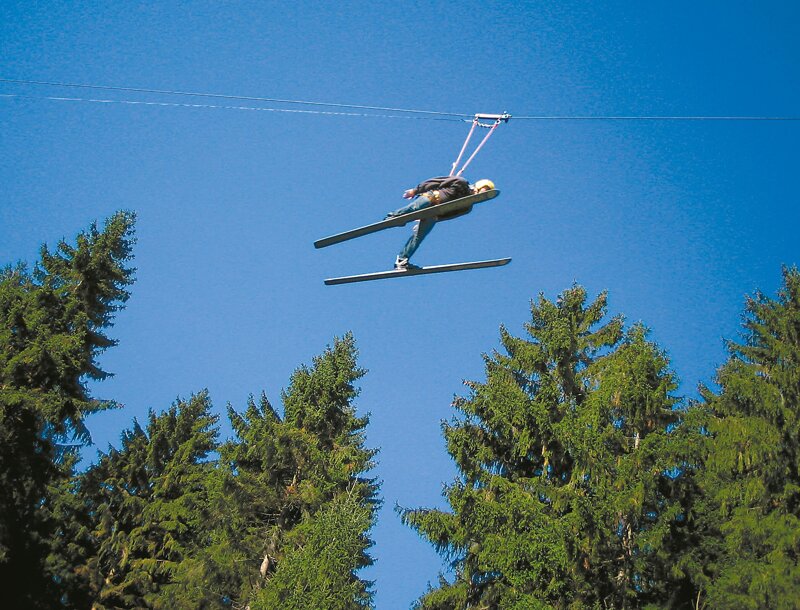 Skiflieger am Seil