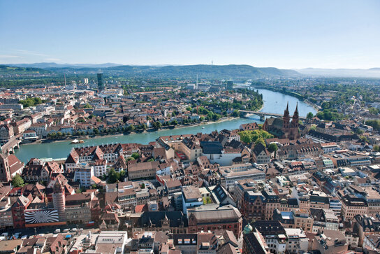 Luftaufnahme von Basel c Basel Tourismus
