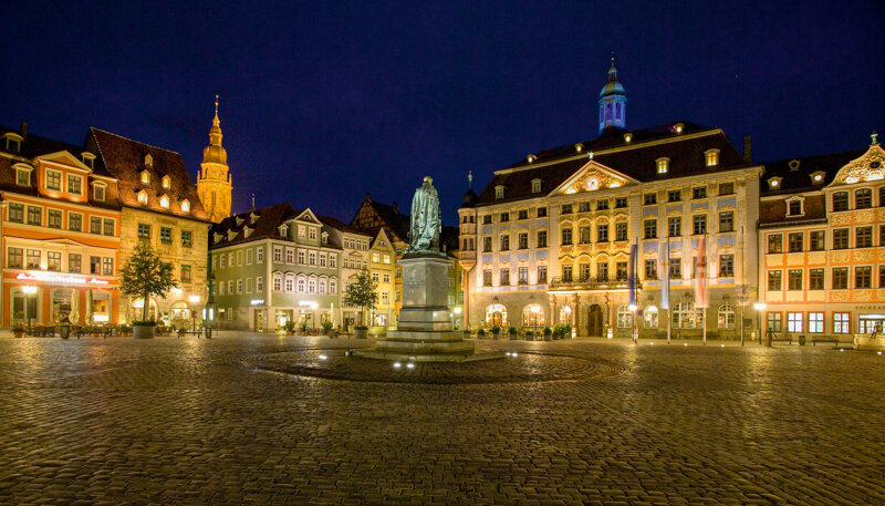Marktplatz bei Nacht © Coburg Marketing  ms