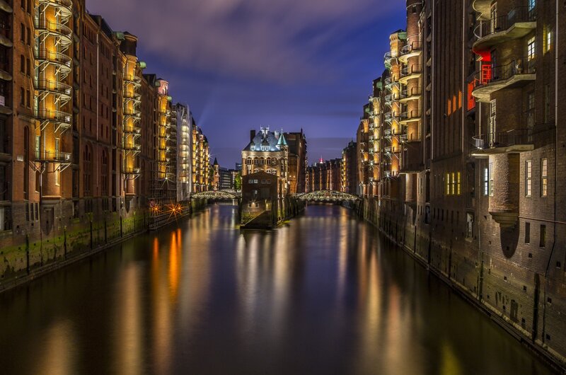 Speicherstadt bei Nacht