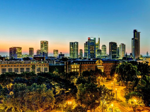 Blick auf die Frankfurter Skyline vom Hotel