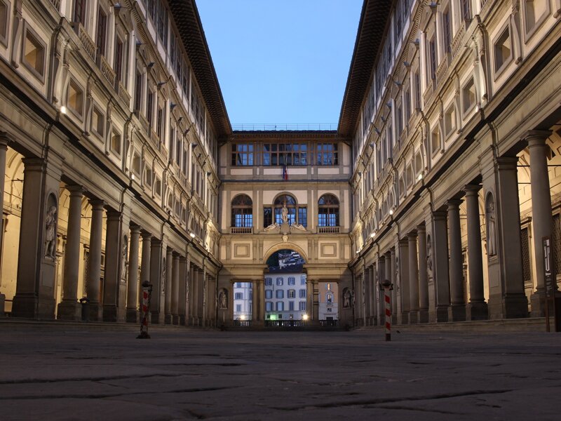 Uffizien Florenz – Blick auf die Galleria degli Uffizi