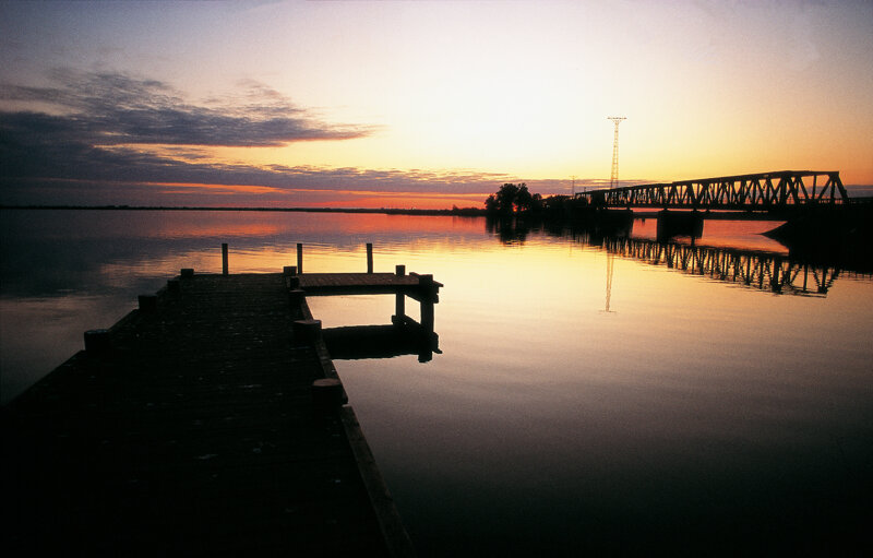 Zecheriner Brücke im Abendlicht, Insel Usedom