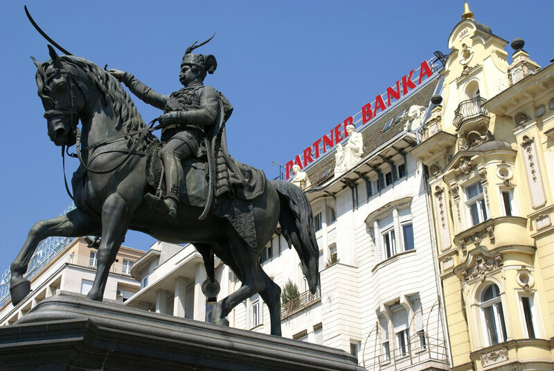 Reiterdenkmal auf dem Ban Jelacic Platz