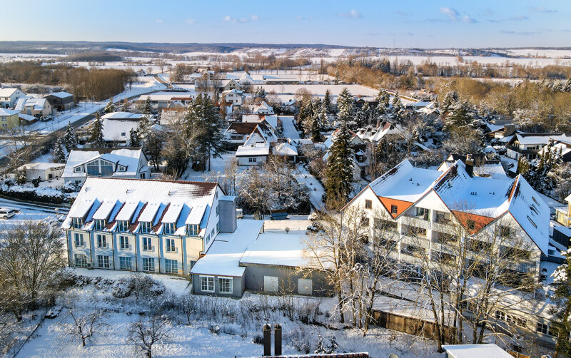 Hotel Späth am Kurpark von oben im Schnee
