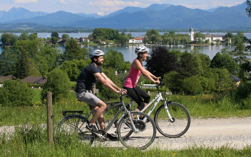 Radfahrer am Chiemsee