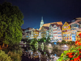 Neckarfront Nacht 12 Foto Barbara Honner c Verkehrsverein Tuebingen