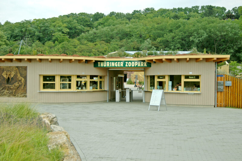 Eingang des Thüringer Zoopark Erfurt