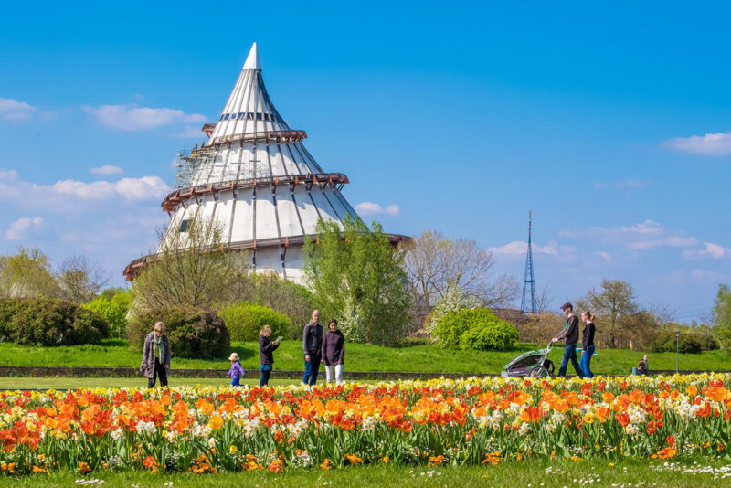 Elbauenpark Magdeburg im Frühling