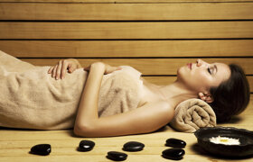 In der Sauna entspannen